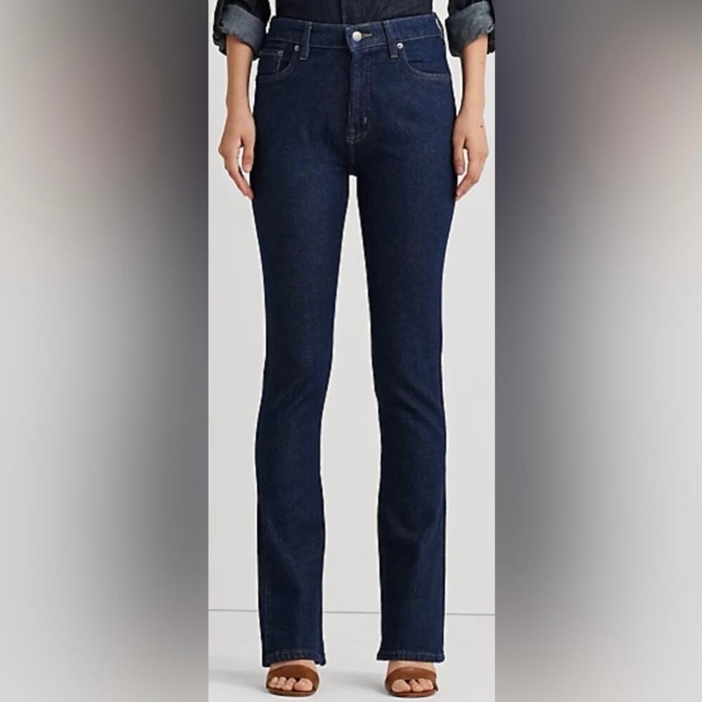 LAUREN JEANS CO x RALPH LAUREN | High Rise Wide Boot Cut Denim Dark | Size 20W